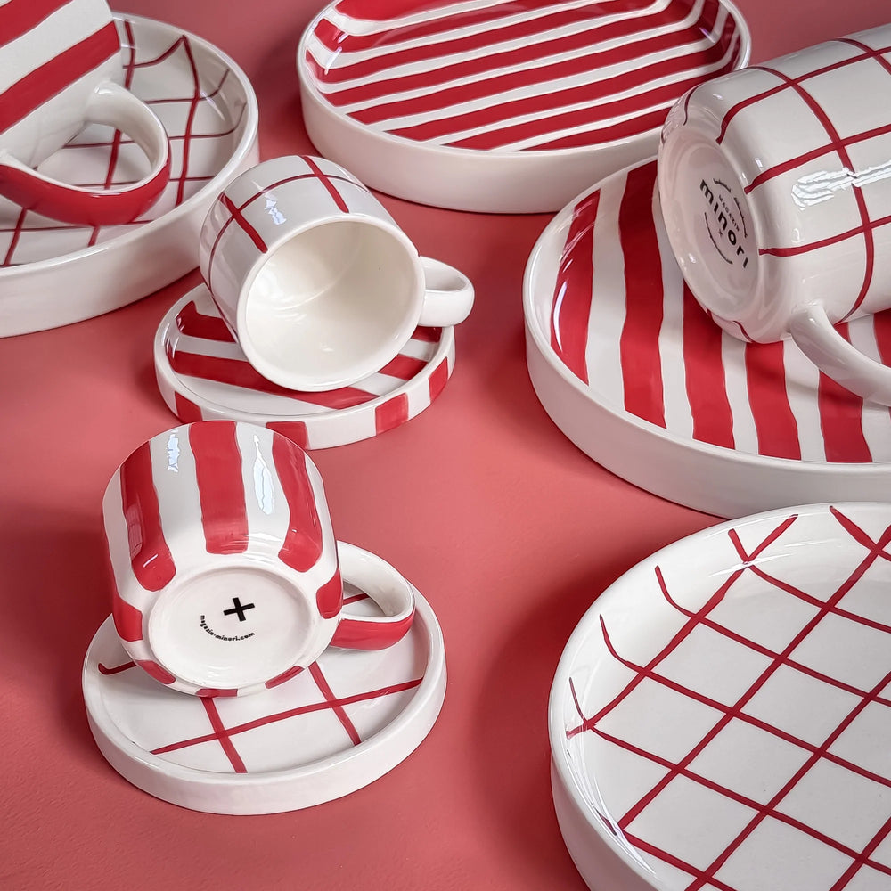 Espresso Set Stripes Tramonto Red 2-Teilig von Magazin minori 1