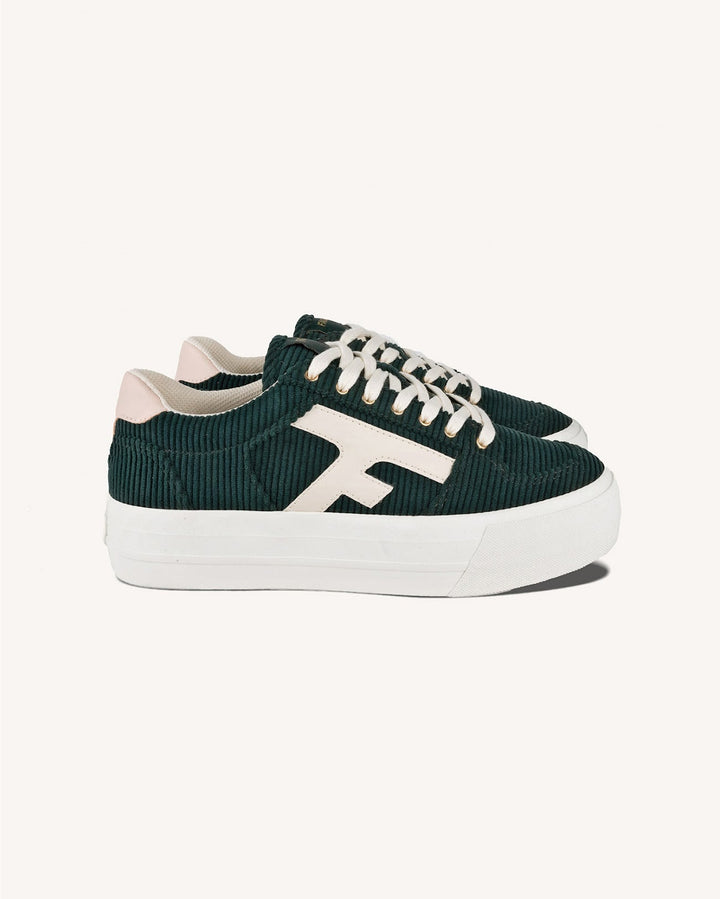 Schuhe Walnut Platform Smaragdgrün Ecru von Faguo