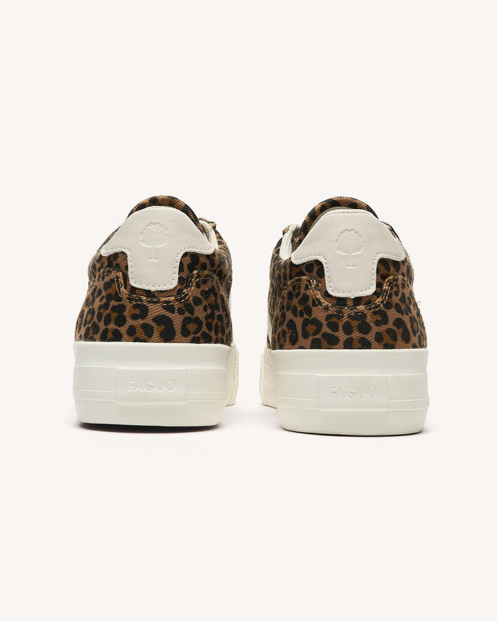 Schuhe Walnut Platform Leopard Braun von Faguo 4