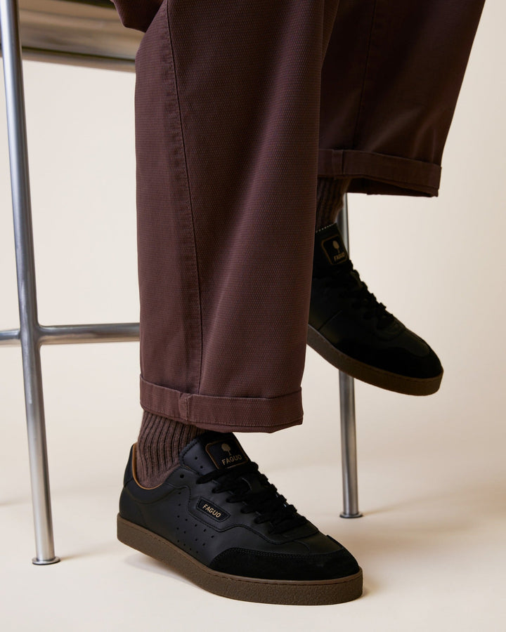 Schuhe Lumbo Leather-Sue Black von Faguo 2
