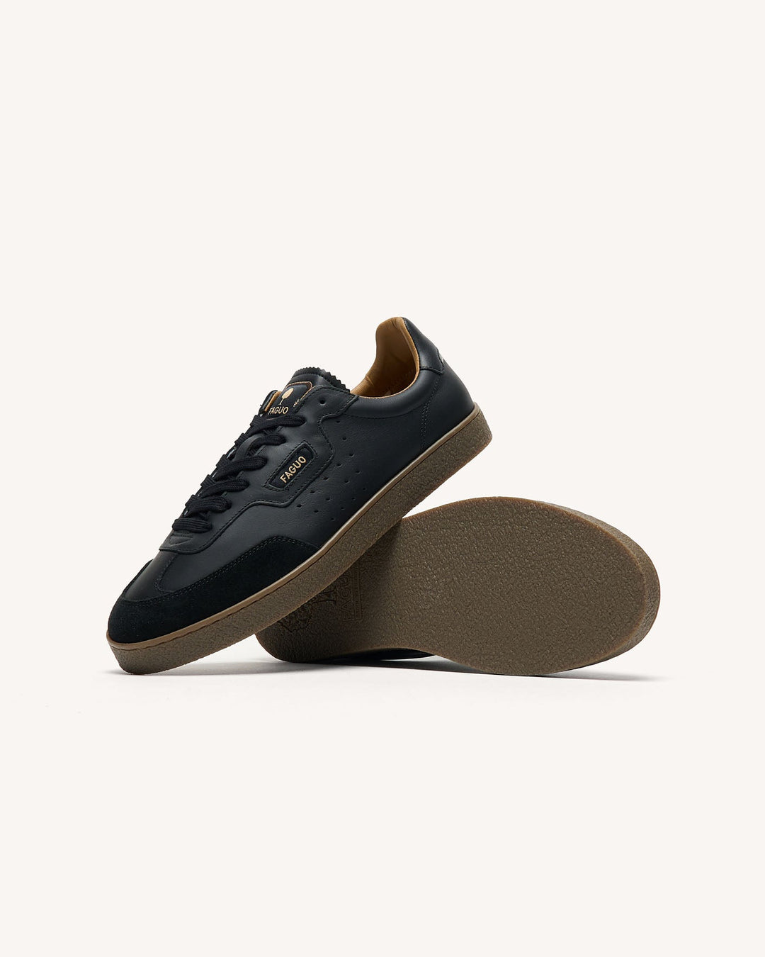 Schuhe Lumbo Leather-Sue Black von Faguo 7