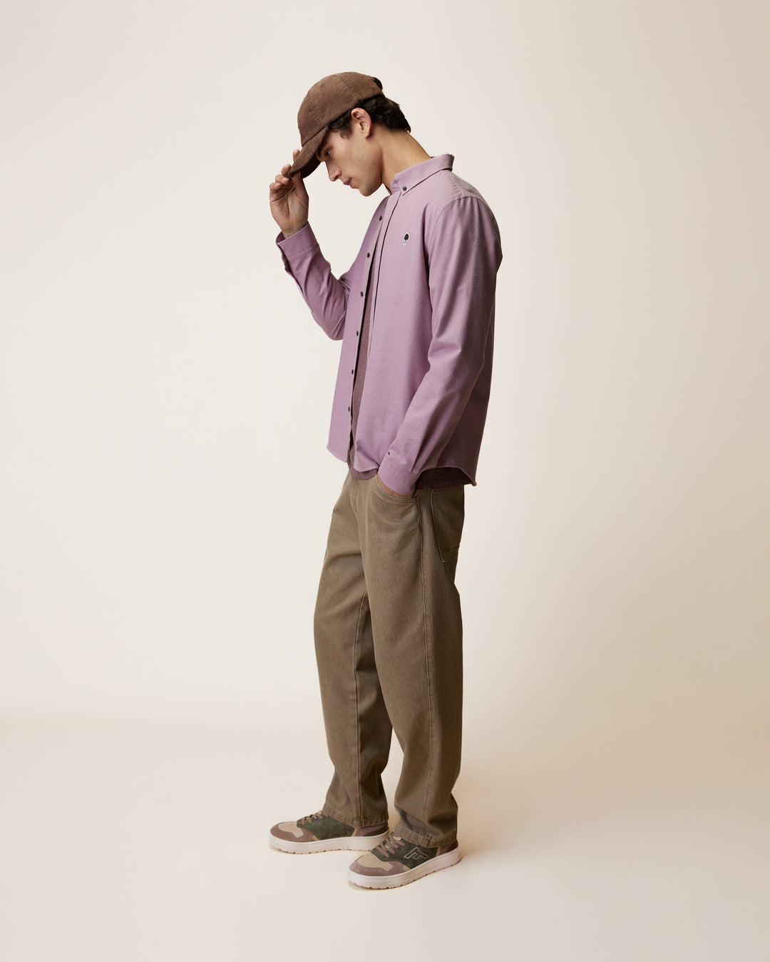 Hemd Ivoy Oxford Lila von Faguo 5
