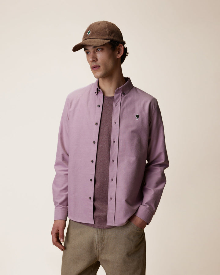 Hemd Ivoy Oxford Lila von Faguo 6