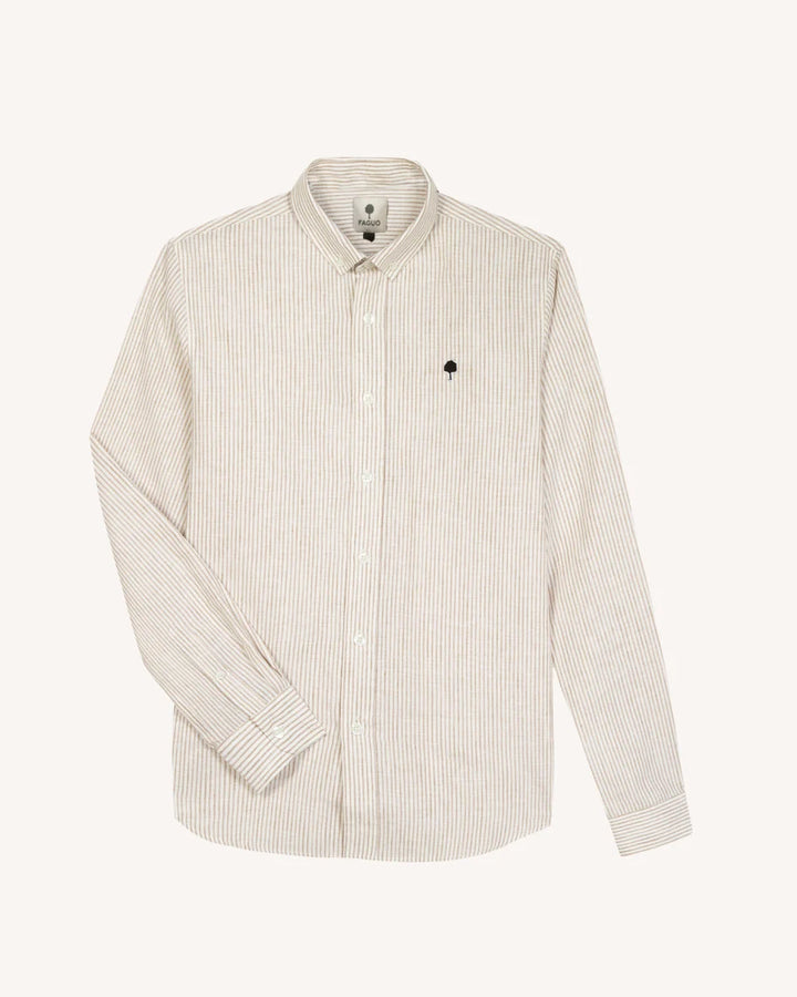 Hemd Ivoy Langarm Gestreift Ecru Beige – Faguo – Zweiblatt 2
