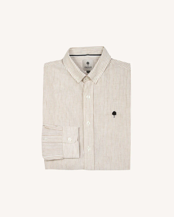 Hemd Ivoy Langarm Gestreift Ecru Beige – Faguo – Zweiblatt 6