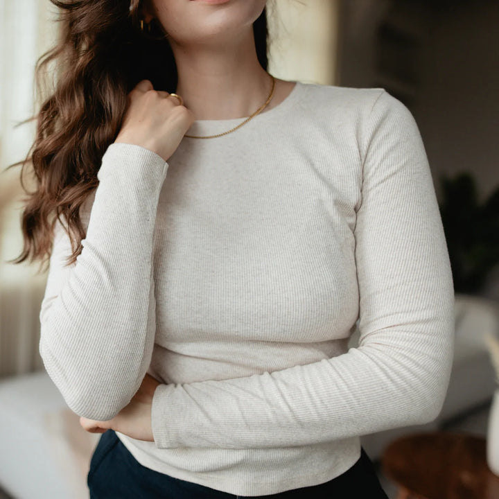 Geripptes Langarmshirt Lica Natur von Nordlicht 