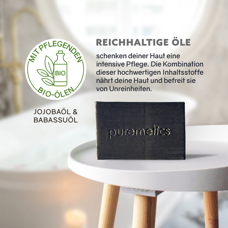 Gesichtspflegeseife Aktivkohle von puremetics 2