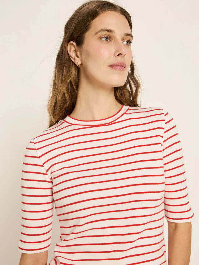 Halbarmshirt GOTS Creme/Lava Red von Lanius 2