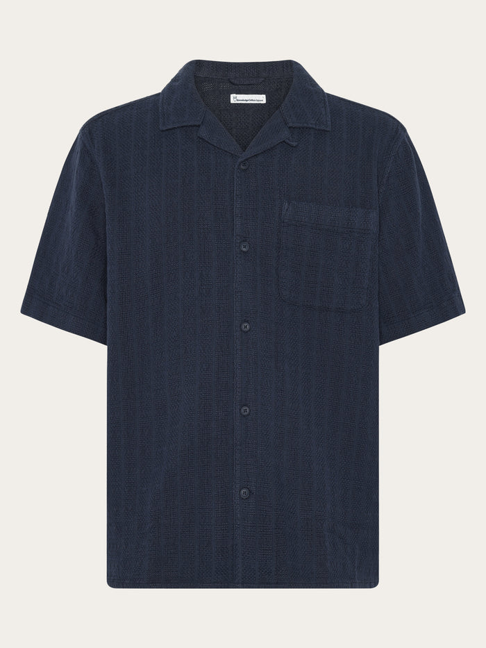 Hemd Structure Short Sleeve Shirt Night Sky von Knowledge Cotton Apparel