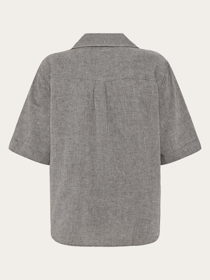 Hemd Structure Short Sleeve Shirt Shaved Chocolate von Knowledge Cotton Apparel 2