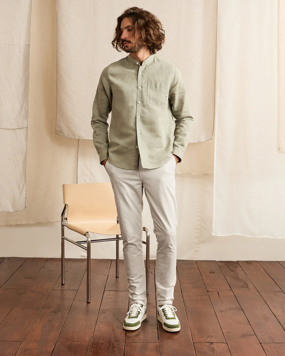 Hose Chino Brix Woven Ecru von Faguo - Zweiblatt 2