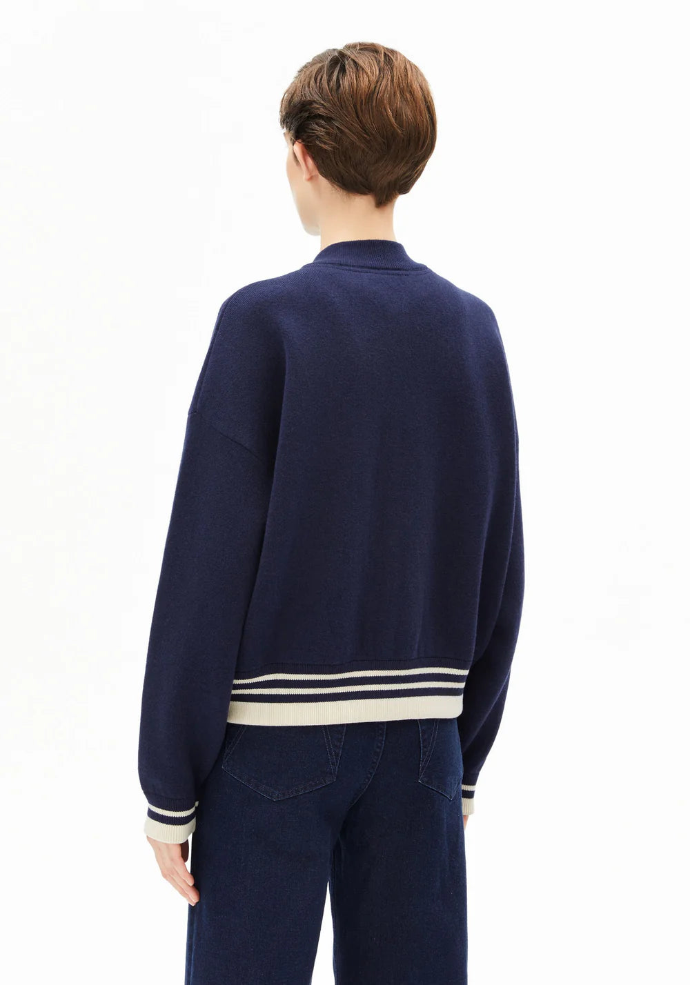 Jacke ICONIC A BOMBER JACKET Tinted Navy-Oatmilk von Armedangels 1