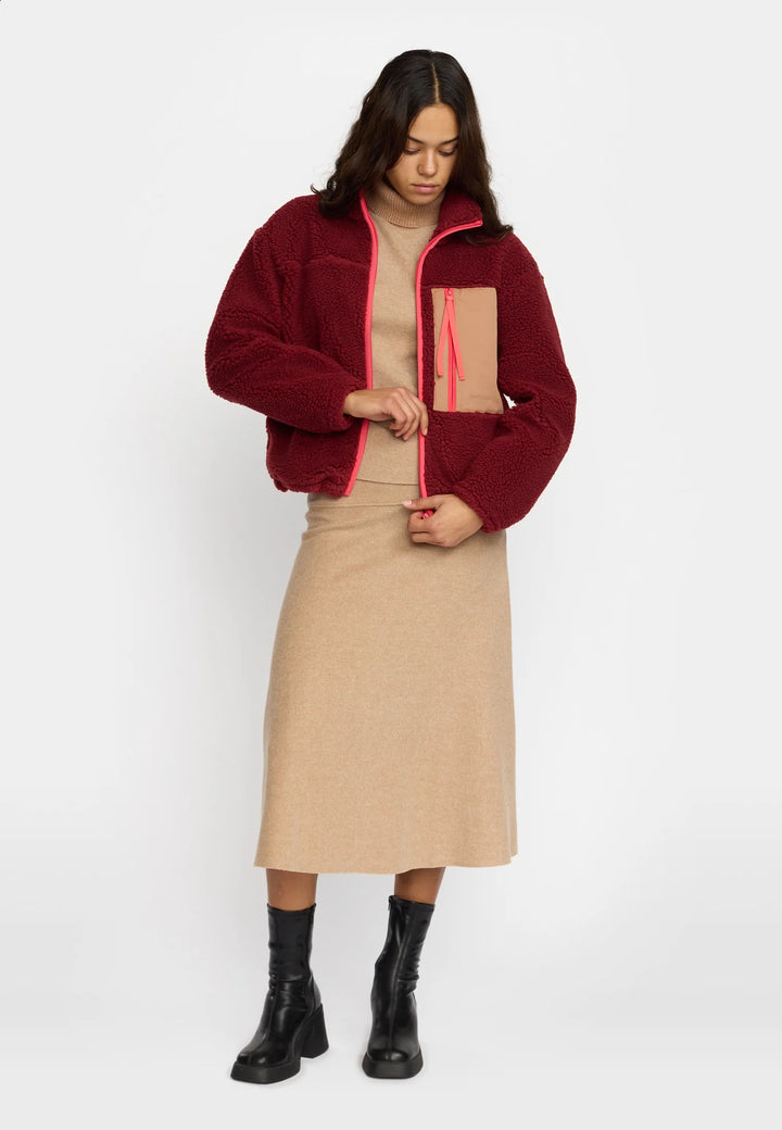 Jacke Pocket Teddy Burgundy von Selfhood 5