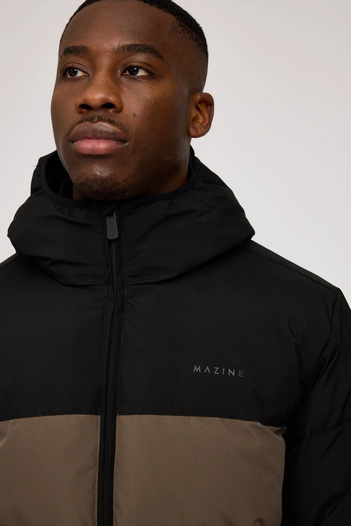 Jacke Puffer Jacket Black/Olive Brown von Mazine 3