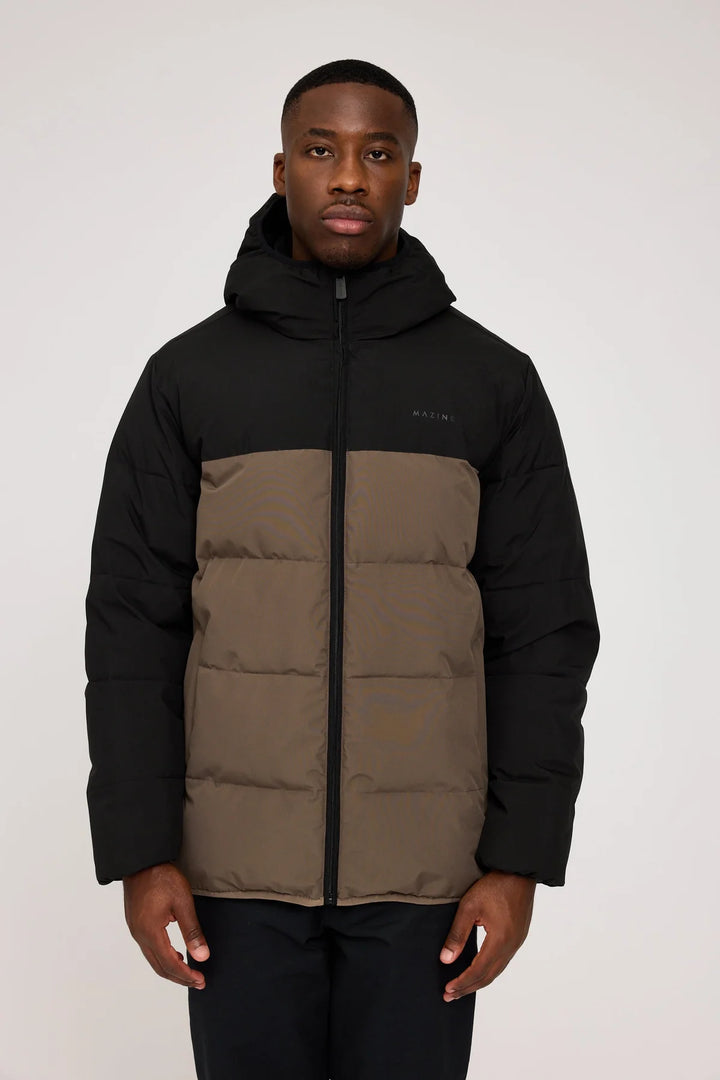 Jacke Puffer Jacket Black/Olive Brown von Mazine