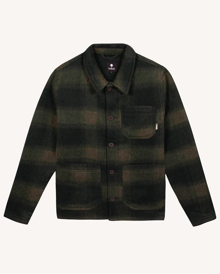 Jacket Lorge Woven Green & Light Blue von Faguo 2