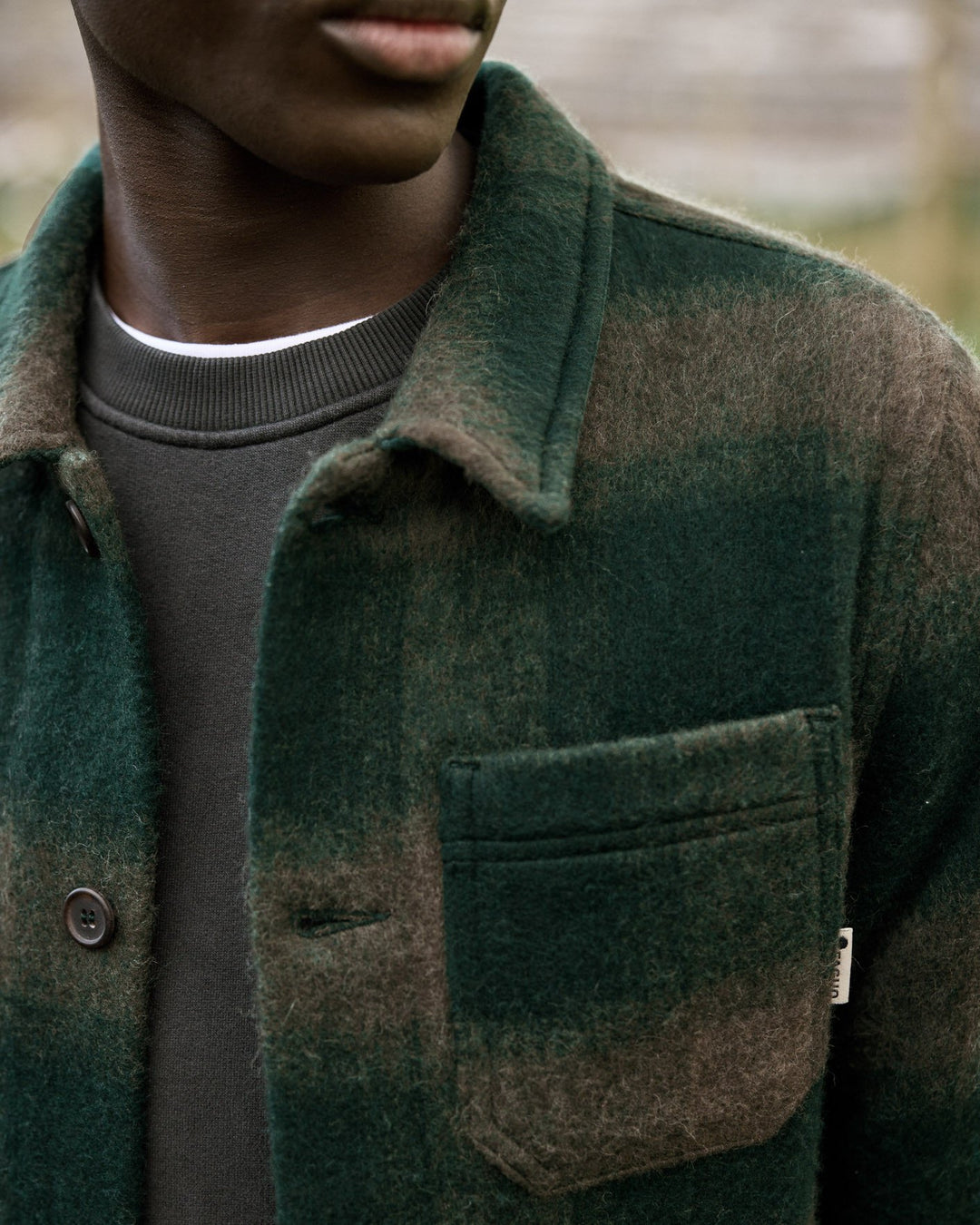 Jacket Lorge Woven Green & Light Blue von Faguo 5