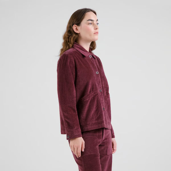 Jacket Stiby Corduroy Fig Red von Dedicated 4