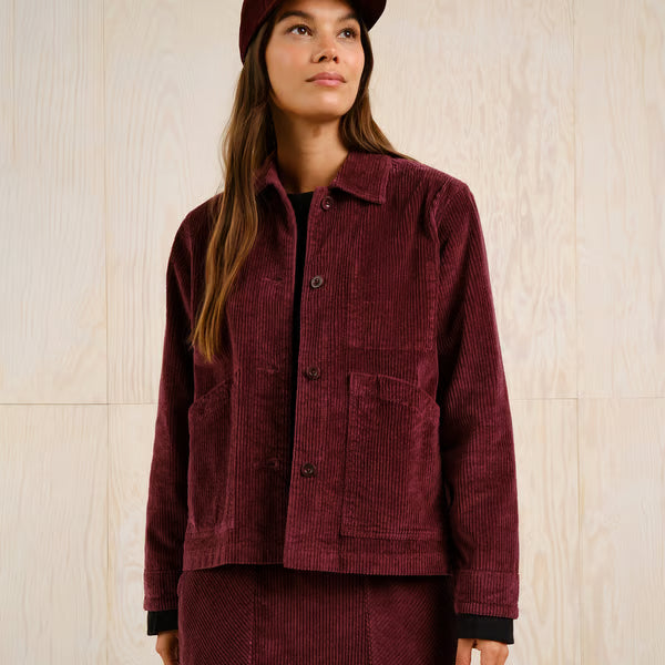 Jacket Stiby Corduroy Fig Red von Dedicated 