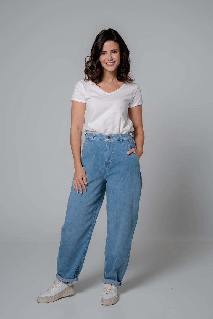 Jeans BEL:LA Balloon High Waist Summersky von Feuervogl 