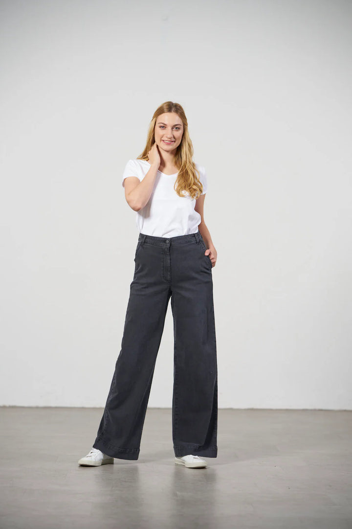 Jeans FV:FR Wide Leg Hyperflex Ravenblack von Feuervogl 