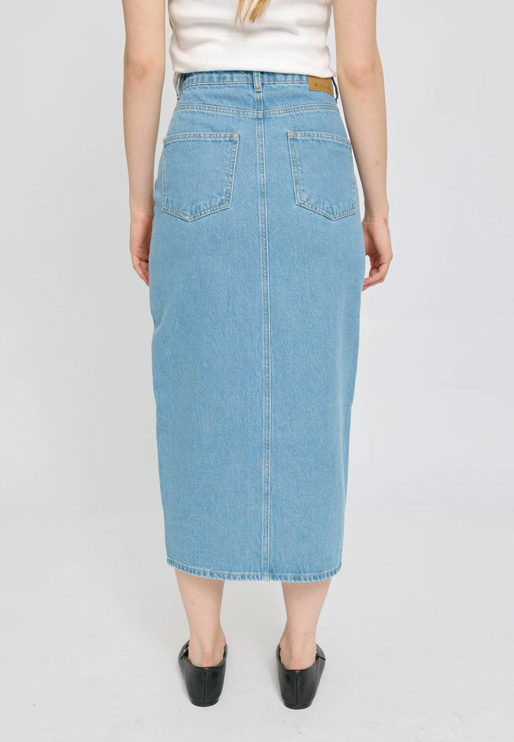 Jeansrock Denim Maxi Skirt Light Blue Wash von Mazine - Zweiblatt 2