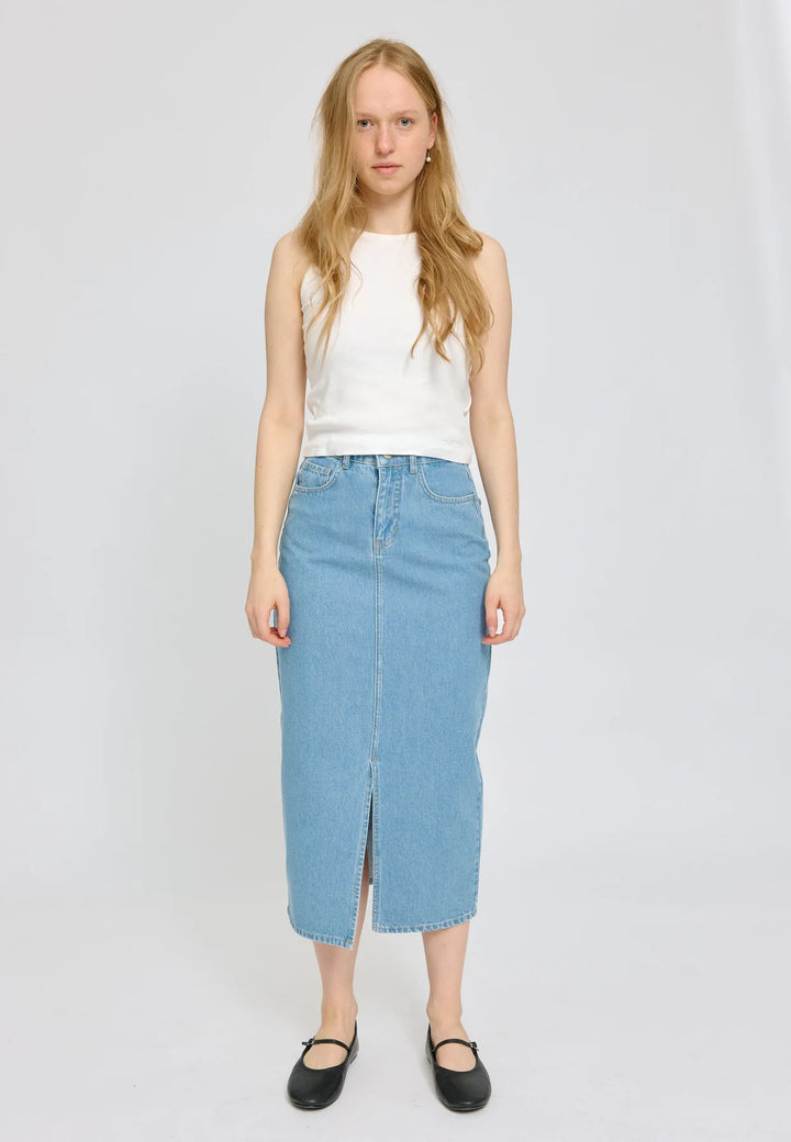 Jeansrock Denim Maxi Skirt Light Blue Wash von Mazine - Zweiblatt 4