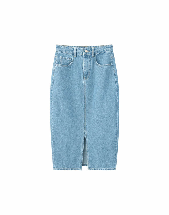 Jeansrock Denim Maxi Skirt Light Blue Wash von Mazine - Zweiblatt 6