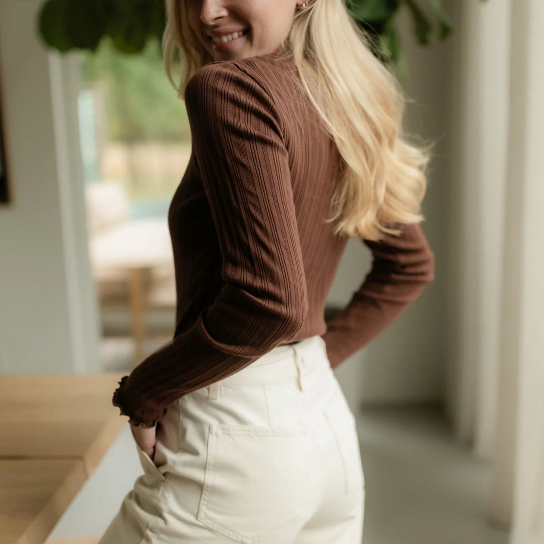 Langarmshirt Maja Braun von Nordlicht 5