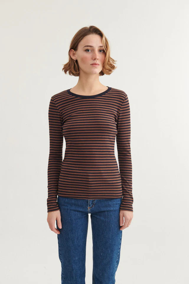Longsleeve Ludmilla LS TEE Carafe/Black von basicapparel 