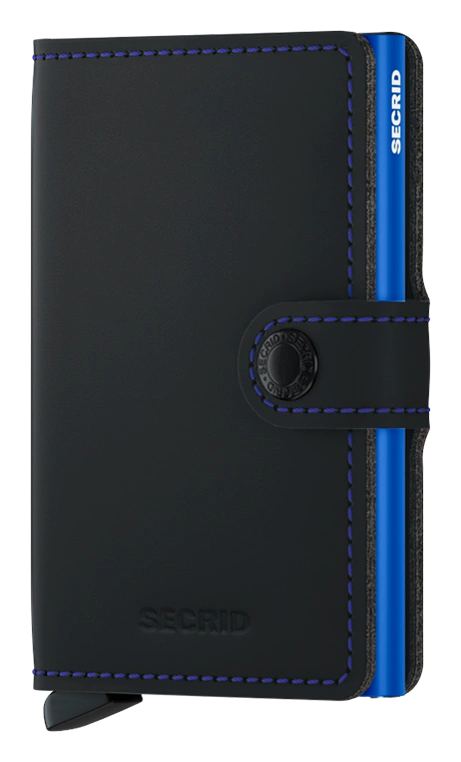 Miniwallet Portemonnaie Matte Black & Blue von secrid 1
