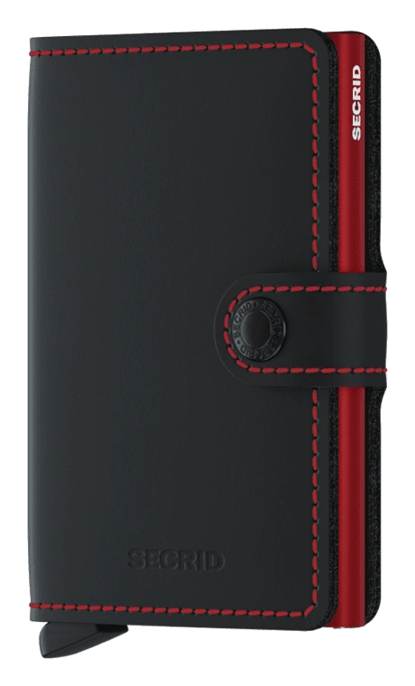 Miniwallet Portemonnaie Matte Black & Red von secrid