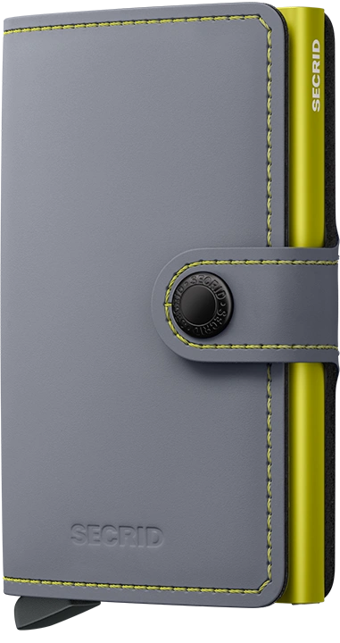 Miniwallet Portemonnaie Matte Grey & Lime von secrid 1