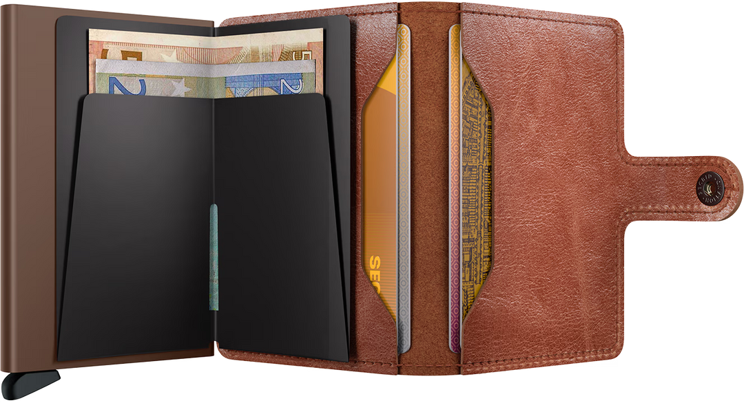 Miniwallet Portemonnaie Vintage Cognac-Brown von SECRID 4