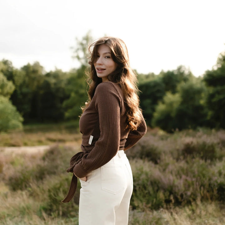Musselin Wickelbluse Freda Braun von Nordlicht 3
