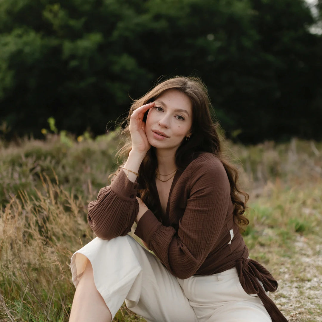 Musselin Wickelbluse Freda Braun von Nordlicht 5