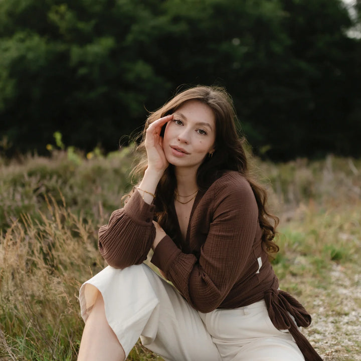 Musselin Wickelbluse Freda Braun von Nordlicht 5