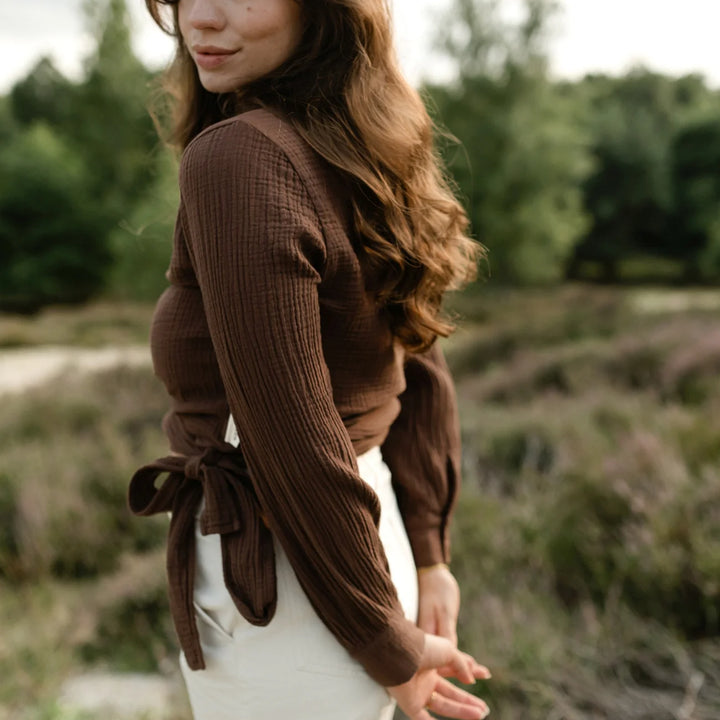 Musselin Wickelbluse Freda Braun von Nordlicht 6