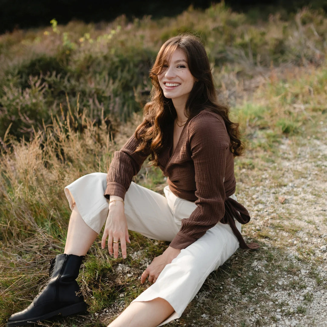 Musselin Wickelbluse Freda Braun von Nordlicht 8