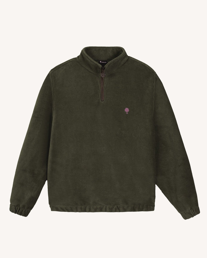 Pullover Amboise mit Reissverschluss Dunkelgrün von Faguo 2