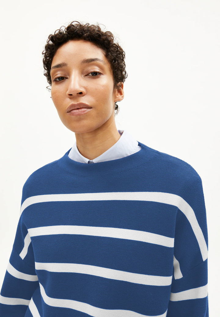 Pullover MERINAA STRIPES Dark Morning-Oatmilk von Armedangels 3