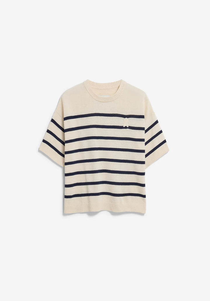 Pullover STRIPE LINEN BLEND SWEATER Undyed-Tinted Navy von Armedangels 4