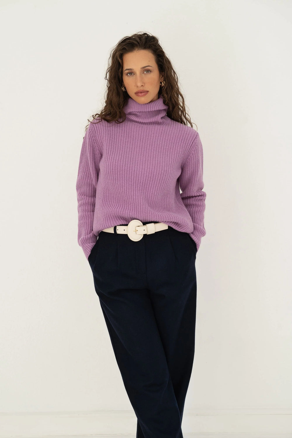 Rollkragenpullover Edith Lilac von näz 1