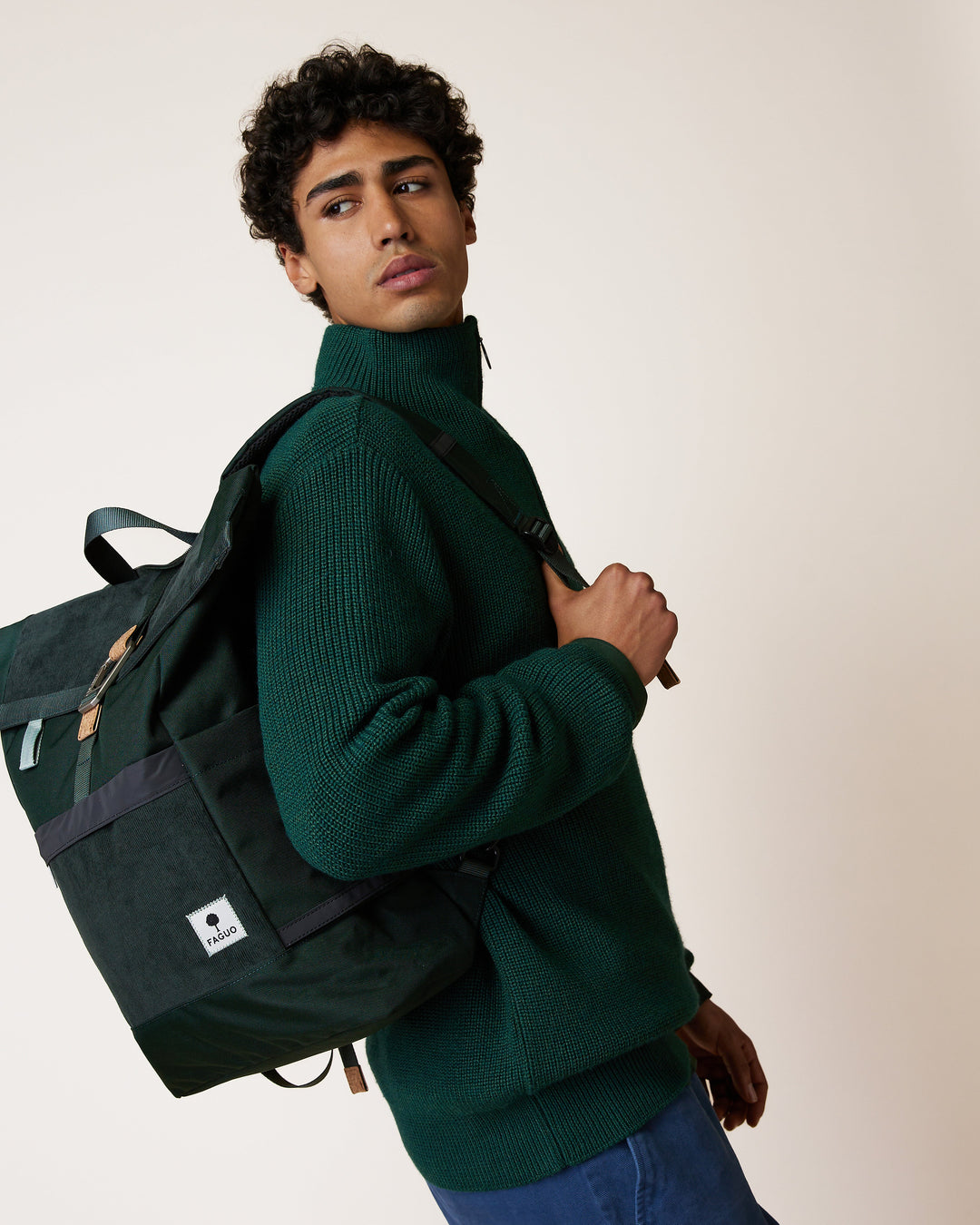 Rucksack Cycling Medium Woven Green von Faguo – weitere Ansicht