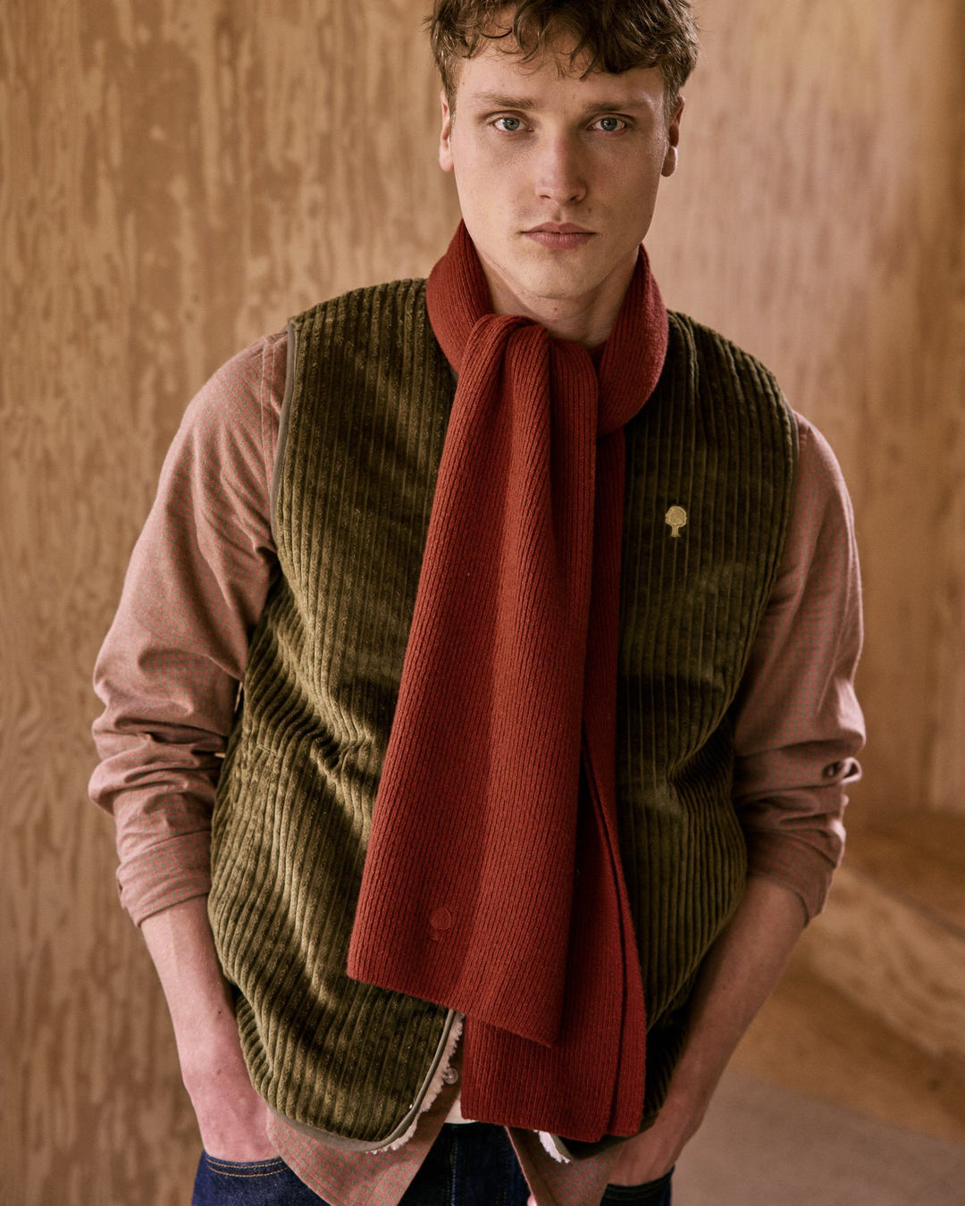 Schal Knit Scarf Red Brick von Faguo 