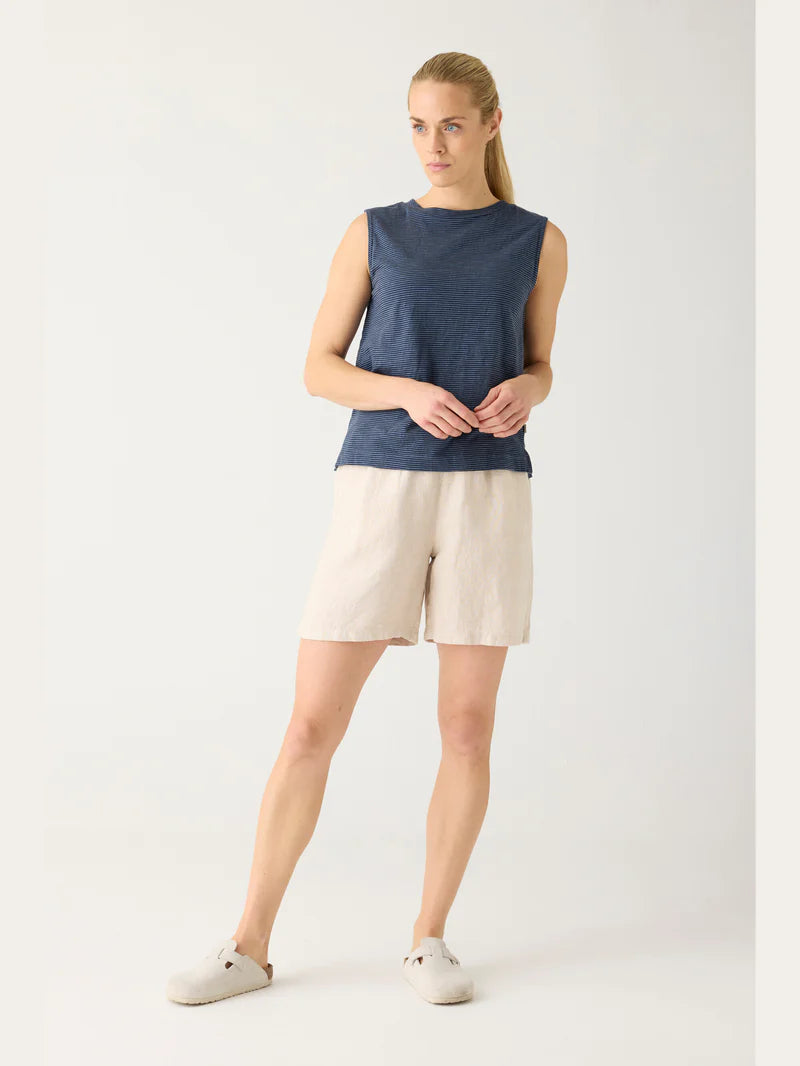 Shorts Posey Wide Linen Yarndyed- Light Feather Grey von Knowledge Cotton Apparel 1