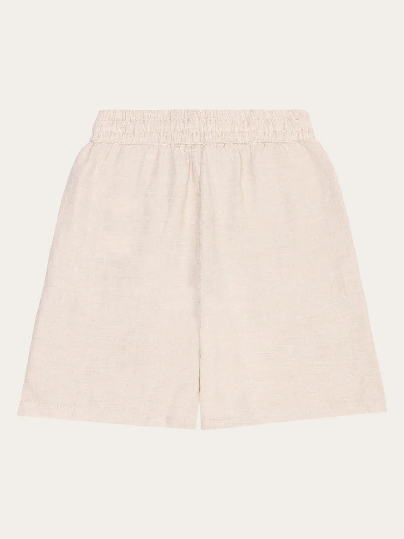 Shorts Posey Wide Linen Yarndyed- Light Feather Grey von Knowledge Cotton Apparel 3