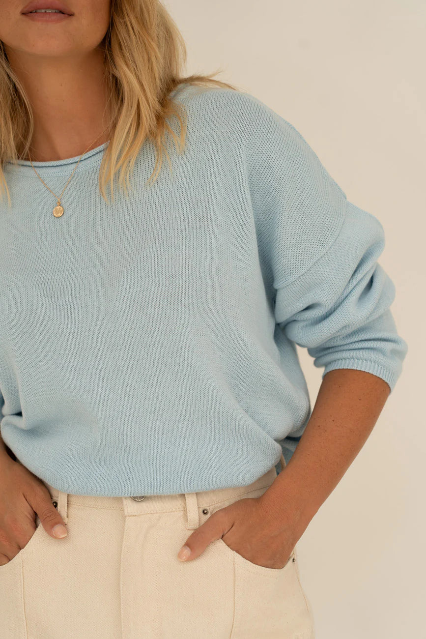 Sofie Cotton Sweater Blue von Näz 2