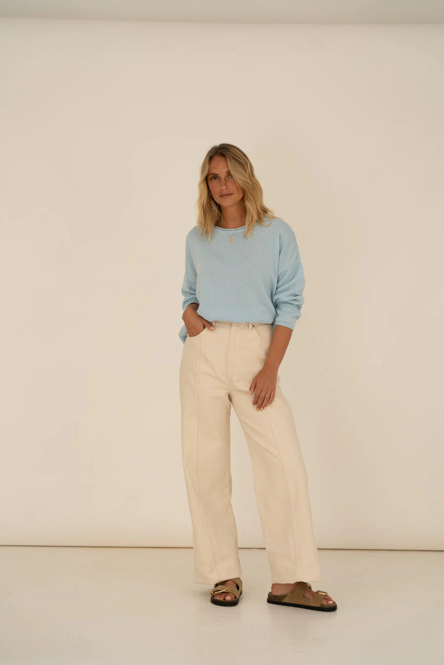 Sofie Cotton Sweater Blue von Näz 3