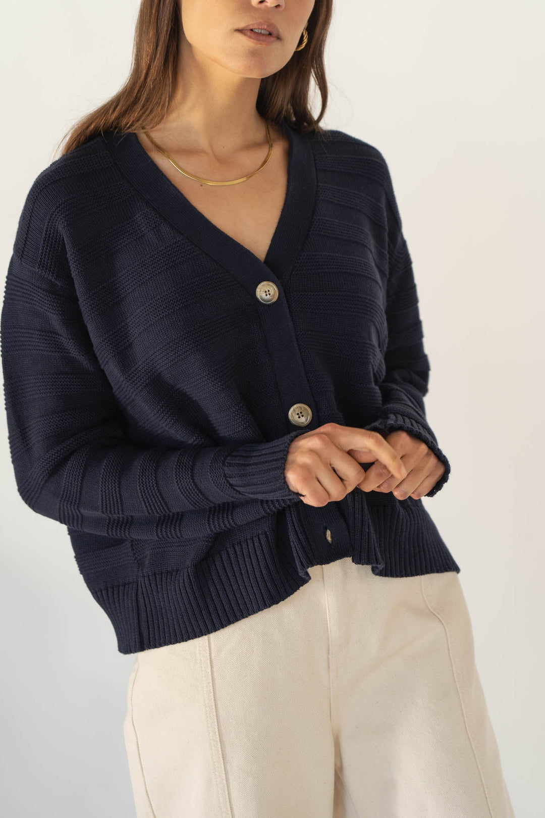 Sophia Cotton Cardigan Navy von Näz